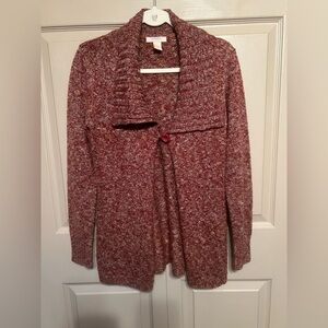 Elegant Burgundy Cardigan with Shawl Collar